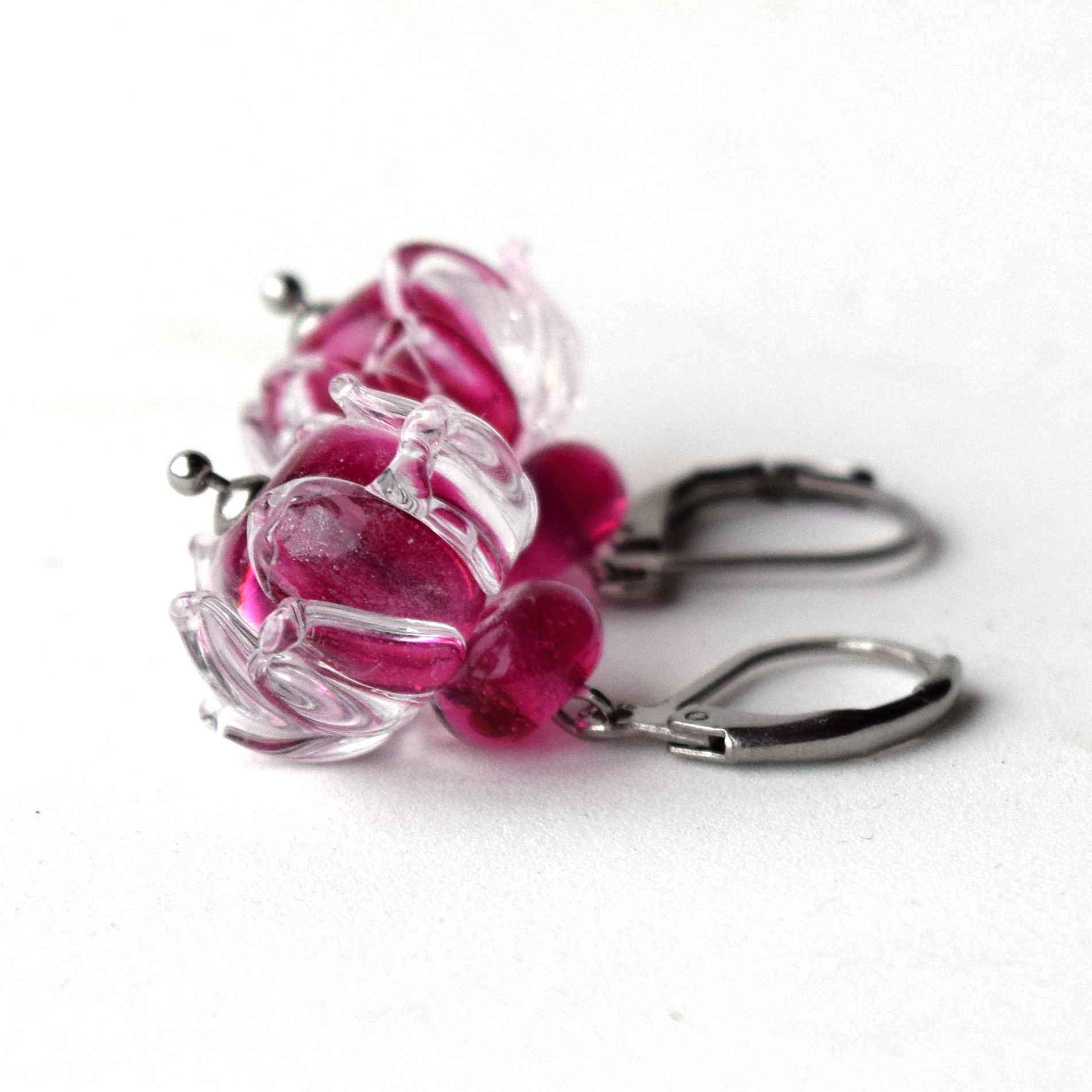 Náušnice s vinutkami flowers- chirurgická ocel + vinutky