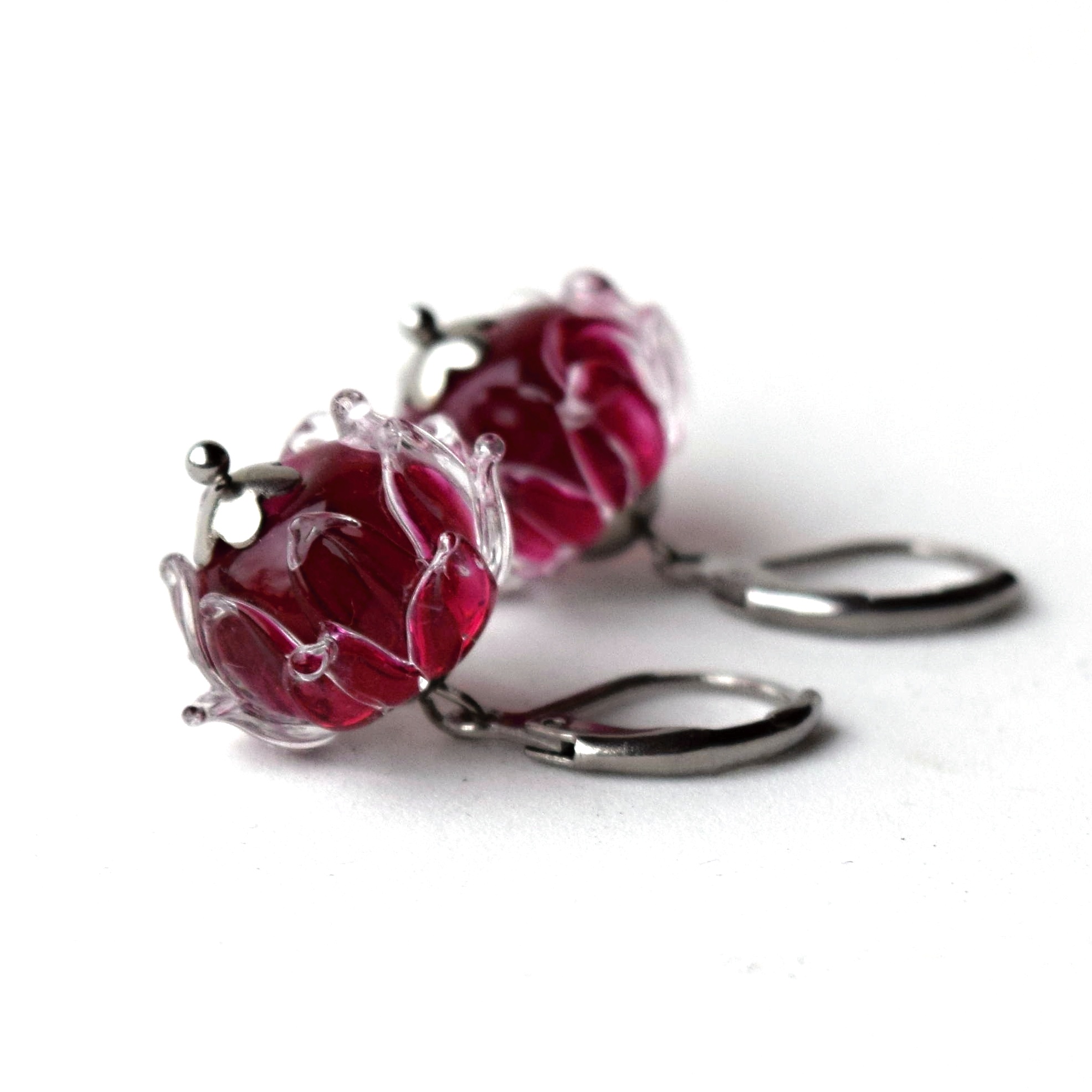 Náušnice s vinutkami flowers- chirurgická ocel + vinutky