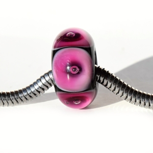 Studánky pink - vinutá perle s velkým průvlekem