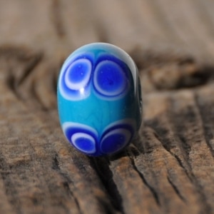 Keltský korálek s dvojitými očky II - replika Štramberk - pravěké korálky - ancient lampwork glass beads replika