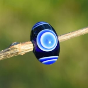 Keltský korálek s očky – modrý – replika – celtic beads - Celtic beads glass